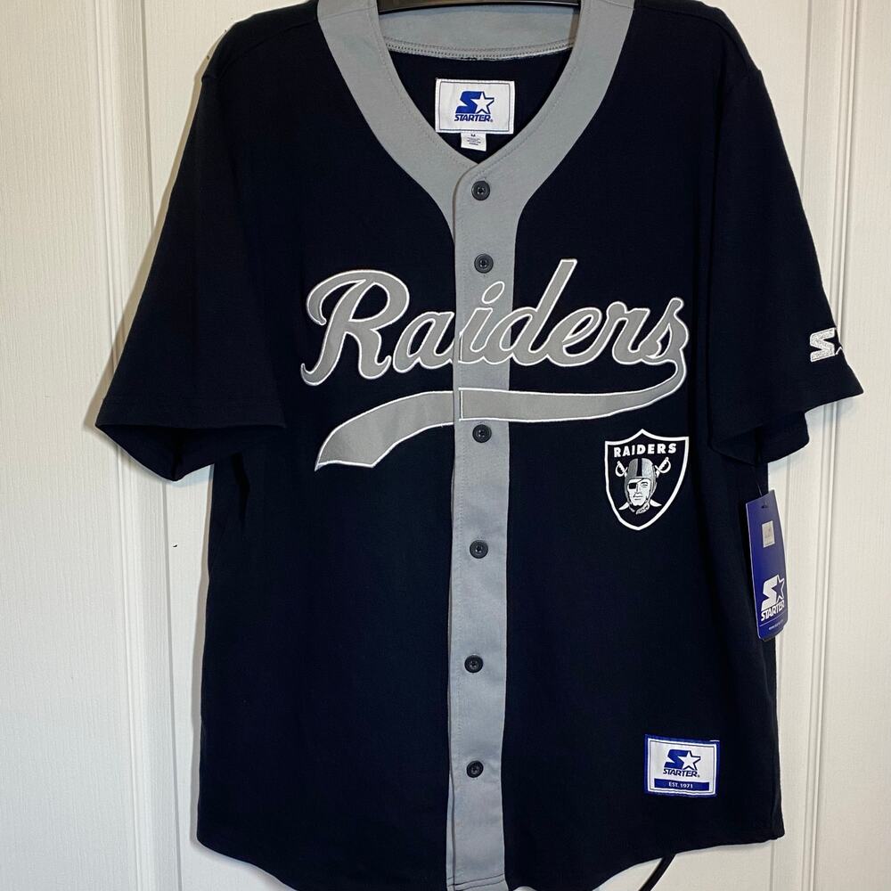 Starter Raiders Jersey Men’s Medium Black NFL Football Fan Apparel New